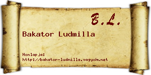 Bakator Ludmilla névjegykártya